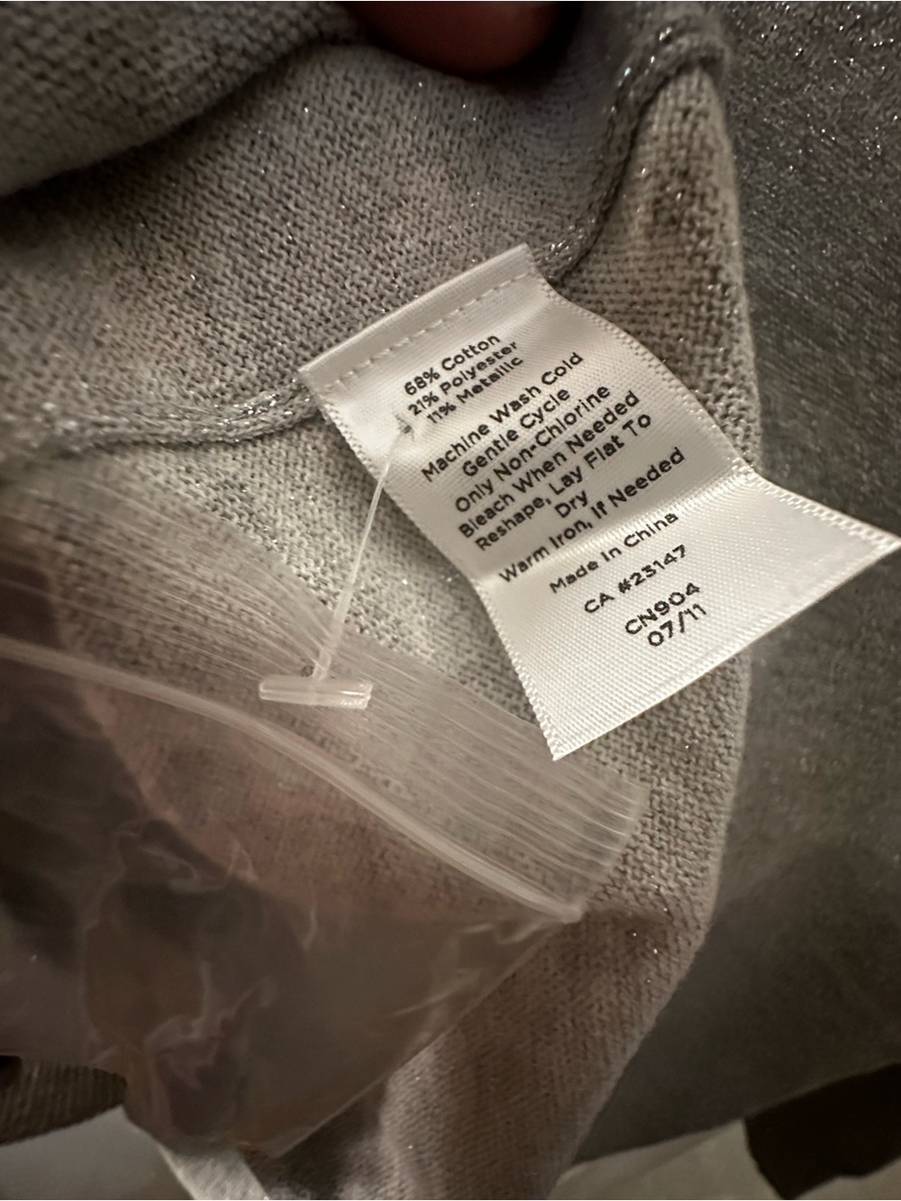 Talbots Light Gray Metallic Knit Cardigan Sweater - Picture 6 of 6